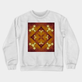 Gold flowers on copper mandala Crewneck Sweatshirt